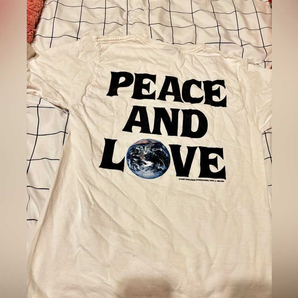 peace and love stussy t-shirt